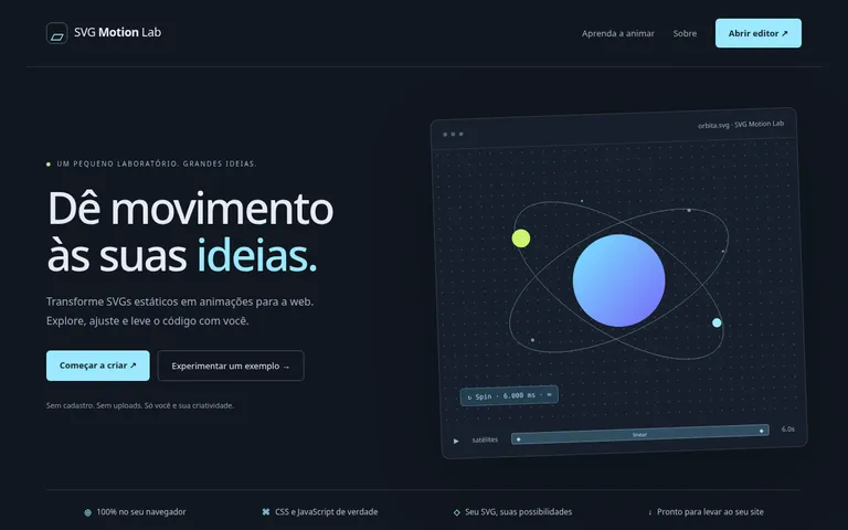 Página pública de SVG Motion Lab